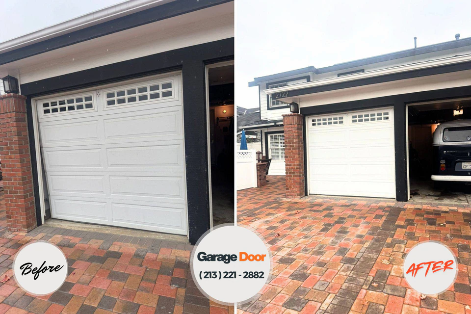 Before and after: garage door company Bunker Hill, IL